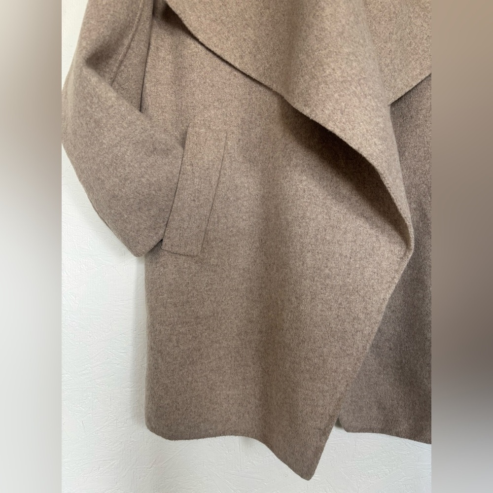 Zara Ecru Beige Wool Blend Open Draped Oversized Layering Cardigan Blanket Coat - Picture 9 of 15